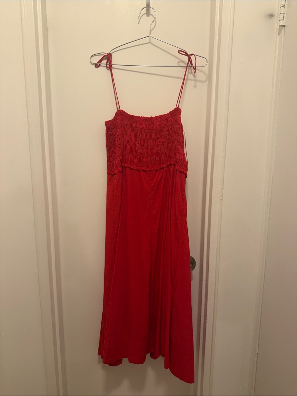 Zara Red Tie-Strap Midi Dress